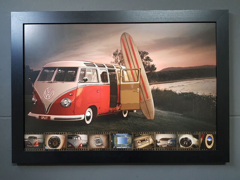 Vakantie werkplaats zwart Schilderij Volkswagen bus - Suuskes USA Shop